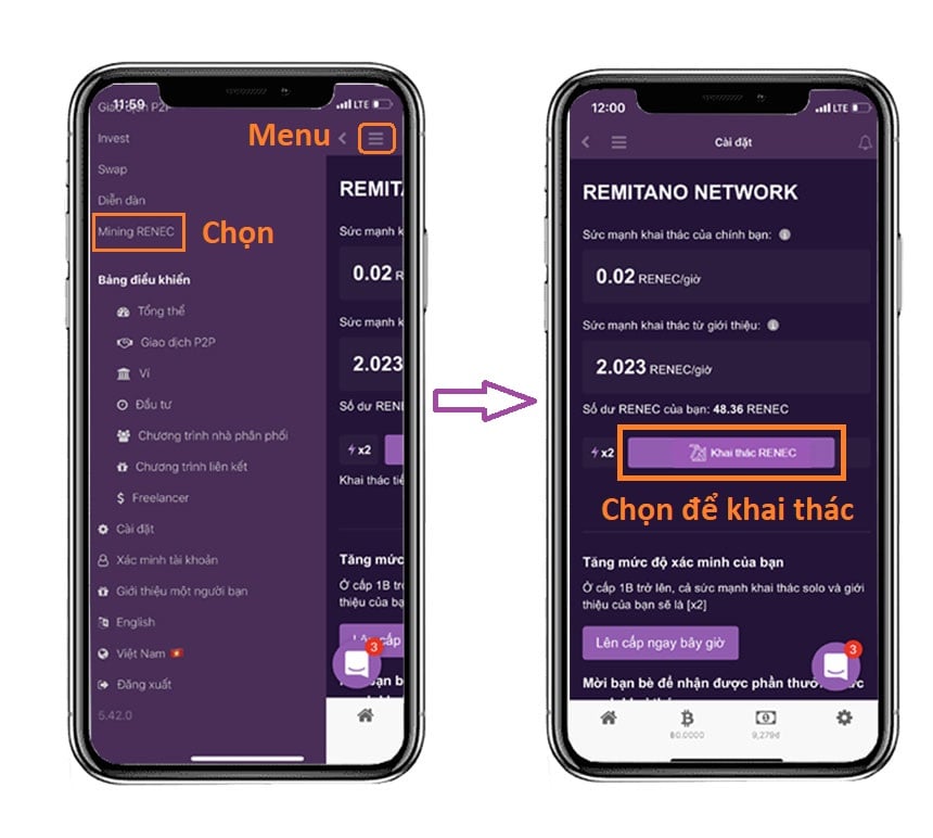 Hướng dẫn Minning Renec coin sàn&nbsp;Remitano